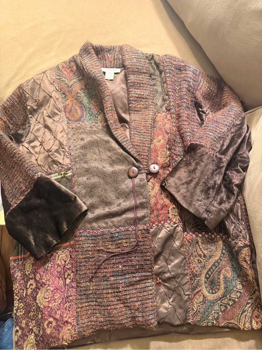 Vintage Y2K Flashback Couture Mixed Media Patchwork Shacket Size Small Medium